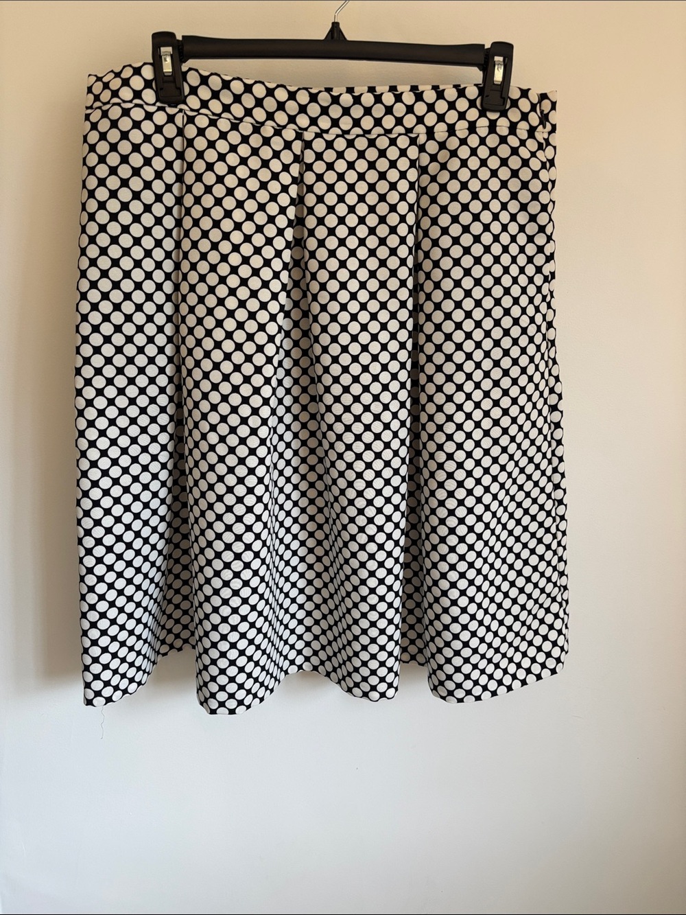 New York & Company Black and White Polka Dot Skater Skirt